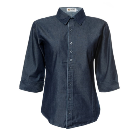 CAMISETE SOCIAL MANGA 3/4 JEANS