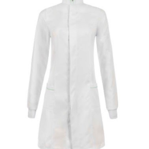 JALECO FEMININO GOLA PADRE BRANCO VIVO VERDE