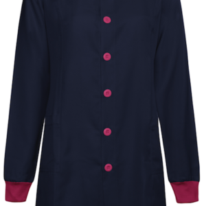 JALECO FEMININO GOLA PADRE MANGA LONGA AZUL MARINHO