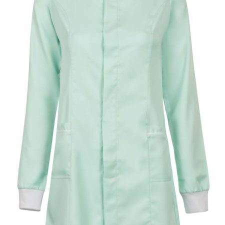 JALECO FEMININO GOLA PADRE MANGA LONGA VERDE ÁGUA