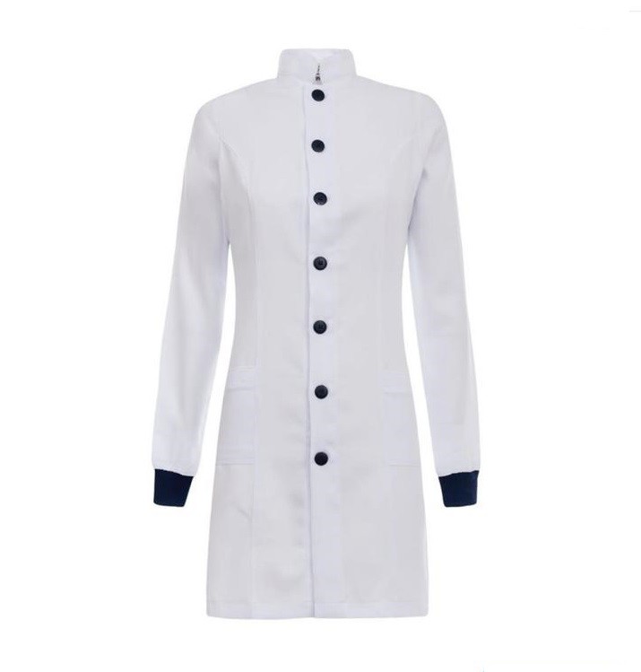 JALECO FEMININO GOLA PADRE MANGA LONGA BRANCO