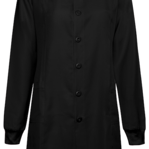 JALECO FEMININO GOLA PADRE MANGA LONGA PRETO