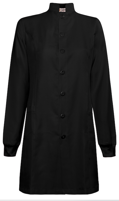 JALECO FEMININO GOLA PADRE MANGA LONGA PRETO