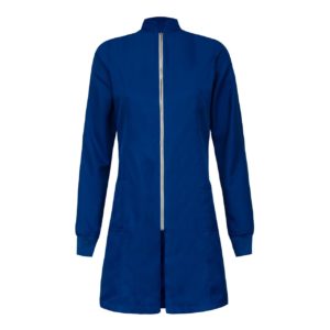 JALECO FEMININO GOLA PADRE SLIM ZÍPER AZUL ROYAL