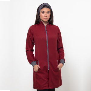 JALECO FEMININO GOLA PADRE SLIM ZÍPER VINHO