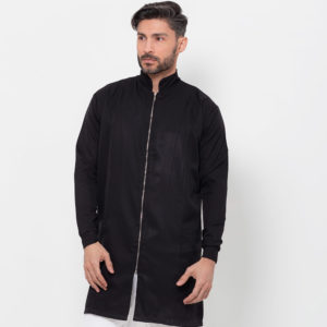 JALECO SLIM  ZIPER GOLA PADRE MASCULINO PRETO
