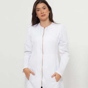 JALECO SLIM ZIPER MANGA COMPRIDA PRINCESA BRANCO
